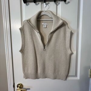 Rachel Zoe Sweater Half-Zip Tank Top